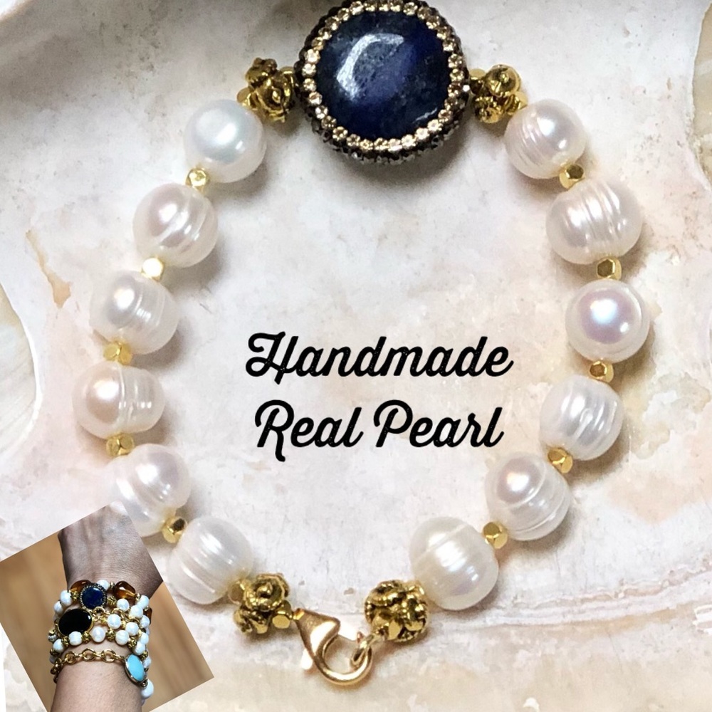 Real Pearl Lapislázuli Stone